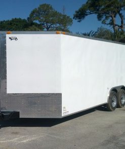 8.5x20 TA Trailer - White, Ramp, Side Door, 5K Axles