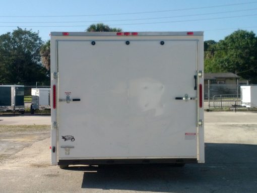 8.5x20 TA Trailer - White, Ramp, Side Door, 5K Axles