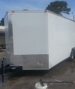 8.5x20 TA Trailer - White, Ramp, Side Door, 5K Axles, Extra Height