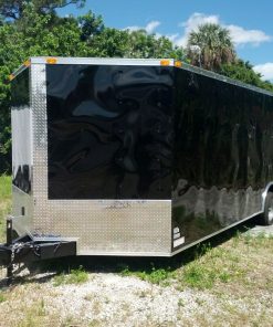 8.5x24 TA Trailer - Black, Ramp, Side Door