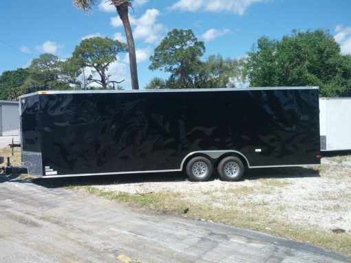 8.5x24 TA Trailer - Black, Ramp, Side Door