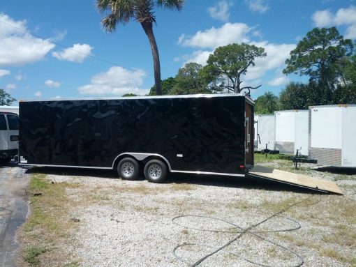 8.5x24 TA Trailer - Black, Ramp, Side Door