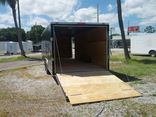 8.5x24 TA Trailer - Black, Ramp, Side Door