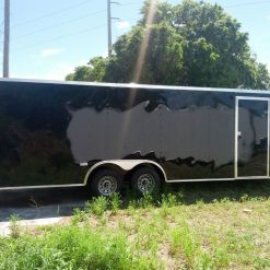 8.5x24 TA Trailer - Black, Ramp, Side Door