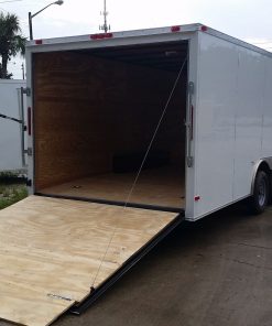 8.5x24 TA Trailer - White, Ramp, Side Door