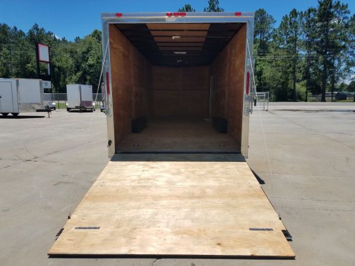 8.5x24 TA Trailer - White, Ramp, Side Door, Extra Height, Bias