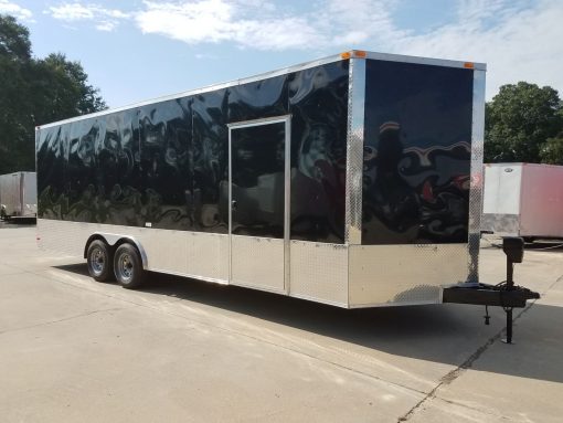 8.5x24 TA Trailer - Black, Ramp, Side Door, 5K Axles, Extra Height, Customizations