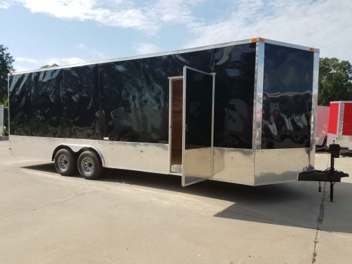 8.5x24 TA Trailer - Black, Ramp, Side Door, 5K Axles, Extra Height, Customizations