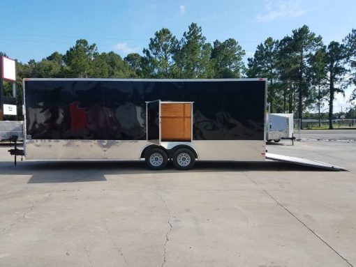 8.5x24 TA Trailer - Black, Ramp, Side Door, 5K Axles, Extra Height, Customizations