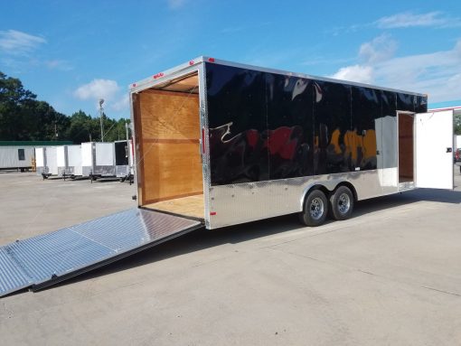 8.5x24 TA Trailer - Black, Ramp, Side Door, 5K Axles, Extra Height, Customizations