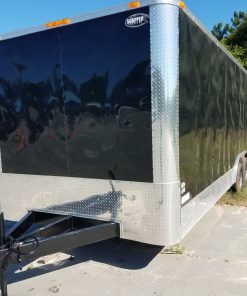 8.5x24 TA Trailer - Black, Ramp, Side Door, 5K Axles, Flat Front, Extra Height