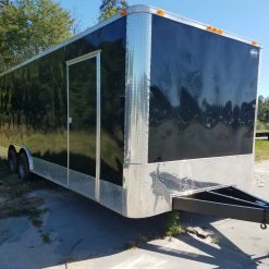 8.5x24 TA Trailer - Black, Ramp, Side Door, 5K Axles, Flat Front, Extra Height