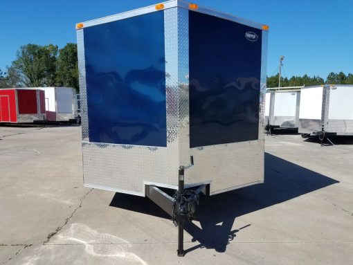 8.5x24 TA Trailer - Blue, Ramp, Side Door, 5K Axles