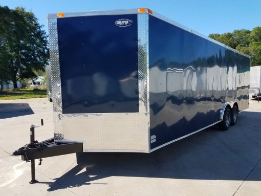 8.5x24 TA Trailer - Blue, Ramp, Side Door, 5K Axles