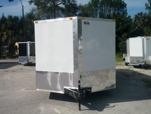 8.5x24 TA Trailer - White, Ramp, Side Door, 5K Axles