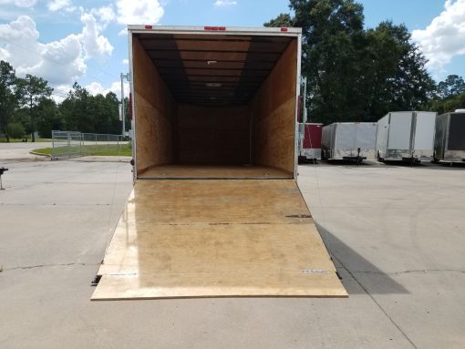 8.5x24 TA Trailer - White, Ramp, Side Door, 5K Axles, Options