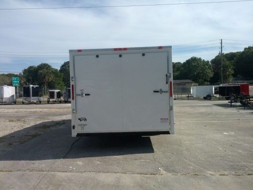 8.5x24 TA Trailer - White, Ramp, Side Door, 5K Axles