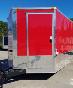 8.5x28 TA Trailer - Red, Concession Doors, AC, Electrical, Many Options