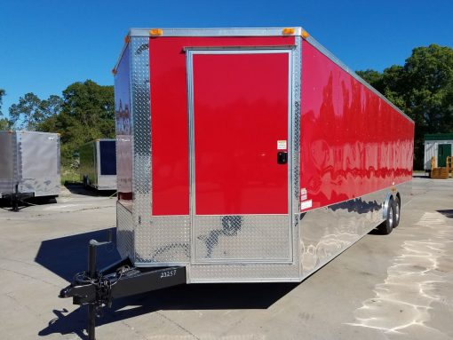 8.5x28 TA Trailer - Red, Concession Doors, AC, Electrical, Many Options